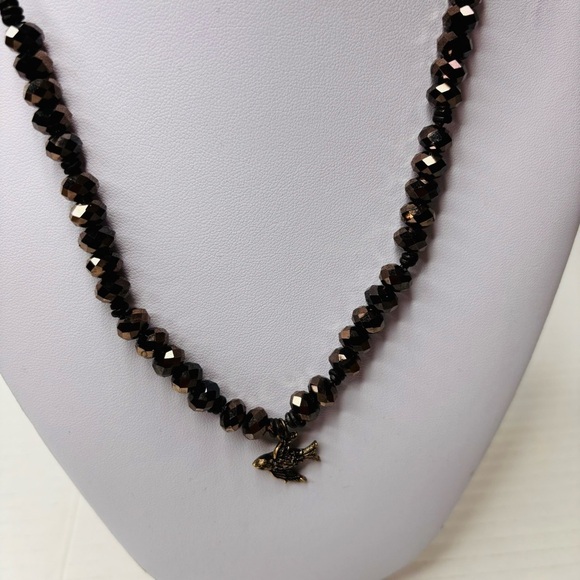 New FOSSIL Brown Beaded Bird Pendent Necklace - Picture 5 of 5